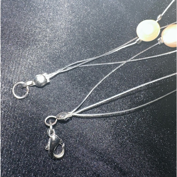 Vintage Three Strand Pearl & Silver Necklace - Picture 3 of 3